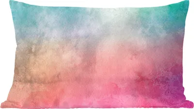 Produktbild von MuchoWow® Zierkissen Sofakissen Wohnzimmer Dekokissen 50x30 cm Aquarell - Rosa - Lila - Grün - Wohnzimmerdekoration - Polster mit Photo