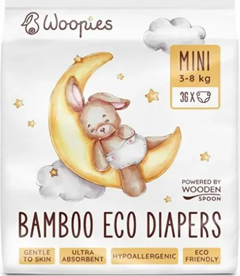 Obrázok produktu pre Detské plienky Woopies MINI (3 - 8 kg) ECO 36 ks