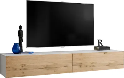 Obrázok produktu pre Extreme Furniture T34-200 TV Skrinka | Dve Závesné Skrinky (2x 100cm) s Dvoma Dverami | Biely Korpus & Predné Časti Wotan