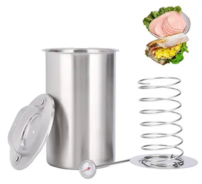 Produktbild von Edelstahl Schinkenpresse mit Thermometer – 1,2 kg, Ideal für hausgemachtes Delikatessenbrot, Kochwerkzeug 17x10x10 cm
