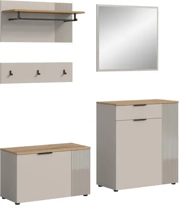 Produktbild von Garderoben-Set Slide | Kaschmir / Evoke Oak | 4-teilig