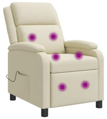 Immagine prodotto di Poltrona massaggiante relax, colore crema, rivestita in ecopelle, marca vidaXL