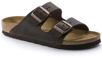 Produktbild von Birkenstock Arizona Herren-Pantoletten in Braun – weite Passform