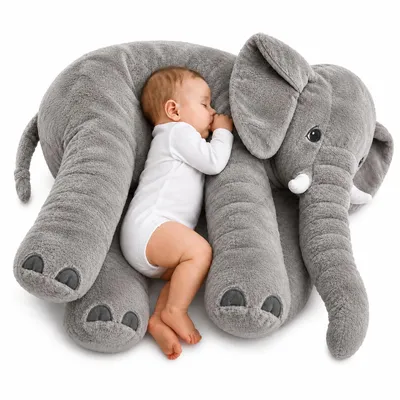 Immagine prodotto di Gustaw Big Elephant (Grigio, 50 cm) - Peluche, elefante di peluche - elefante XXL, peluche morbido e coccoloso, peluche per bambini, neonati.