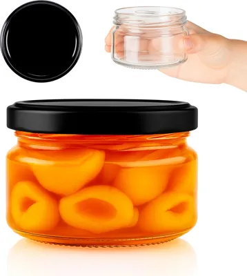 Zdjęcie produktu dla SuperButelki - Słoik szklany 250 ml z zakrętkami fi 82 mm, 0,25 l wieczka, na przetwory, kiszonki, komplet 0,25l słoik + E-BOOK