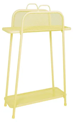 Produktbild von Balkonregal SZELDA - Stahl Gelb 105,5x27x65,5cm | Blumenregal Terrasse Pflanzenständer Pflanzenhalter