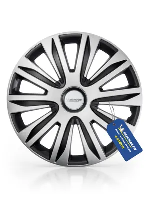 Produktbild von MICHELIN Radzierblenden 4er Set 15 Zoll (38,1 cm) schwarz/silber, MX-ABS