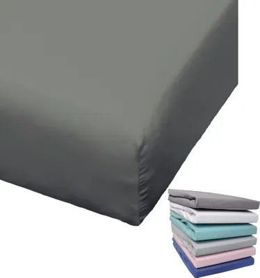 Produktbild von Bierbaum Biber Spannbettlaken Baumwolle 100x200 cm Weiß Grau Blau Rosa Türkis Silber Flieder Grün Taupe Rundgummi, Farbe:Graphit