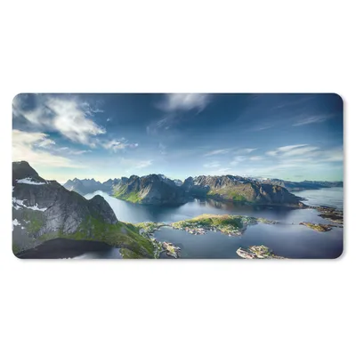 Produktbild von MuchoWow® Mauspad Mousepad Panoramablick Lofoten Norwegen 60x30 cm - Mousepads - Maus Mat - Pad - Mausunterlage - Nachhaltig