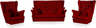 Produktbild von Family Meble Set aus Sofa + 2 Sessel Gaja 2-Sitzer Sofa Couch Zierpolsterung Freistehendes Lounge Sofa Bequem zum Entspannen Wohnzimmer Büro (ROY 13)