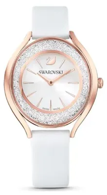 Image de Montre bracelet pour femme Swarovski, modèle 5519453, boîtier en plaqué rose, bracelet en cuir