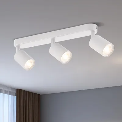Productafbeelding van ANWIO Inbouwspots, 3-voudig, wit, LED, schwenkbaar, GU10, inbouwlamp, 3-voudig, modern, wandlamp/plafondspot voor keuken, woonkamer (zonder lampen). EUS-EA190811-10-03RW