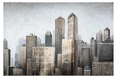 Produktbild von Casablanca by Gilde Sonstige Bilder 3D Bild Big Apple mit Elementen, handbemalt H. 100 cm,38205