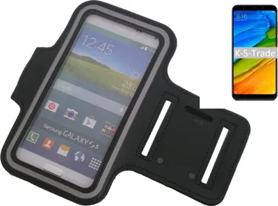 Produktbild von Kompatibel mit Xiaomi Redmi 5 Neopren Jogging Armband Sportarmband Oberarmband schwarz kompatibel mit Xiaomi Redmi 5 mit Reflektor Streifen. Fitness
