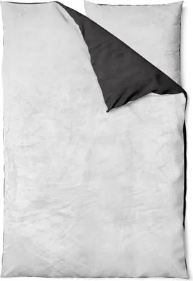 Produktbild von Winter Bettwäsche Teddy Plüsch Nicki Uni Flauschig Kuschelig Warm Weich Fleece, Farbe:Wende silber / anthrazit, Größe:4 teilig 135x200 cm