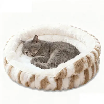 Immagine prodotto di Cuccia per gatti a forma di ciambella, lavabile, morbida, antiscivolo, calda, ideale per l'inverno