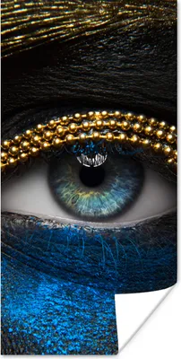 Produktbild von MuchoWow® Poster Frau - Augen - Make-up - Luxus - Gold 40x80 cm - Dekoration