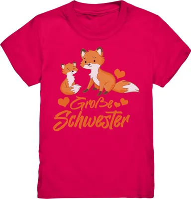 Produktbild von Große Schwester Shirt Fuchs Große Schwester Geschenk – Sorbet / 98/104 (3-4)