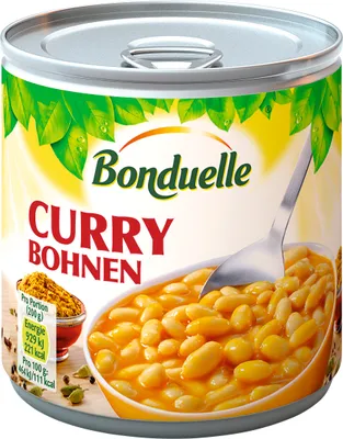 Produktbild von Bonduelle Curry Bohnen weiße Bohnen in süßlich milder Curry Soße 430g