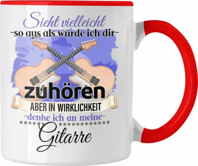 Produktbild von Trendation - Gitarren-Spieler Geschenk Tasse Gitarren Liebhaber Geschenkidee Lustiger Spruch (Rot)