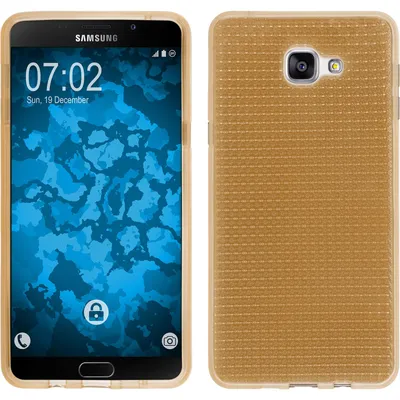 Produktbild von PhoneNatic Case kompatibel mit Samsung Galaxy A9 (2016) - gold Silikon Hülle Iced + 2 Schutzfolien
