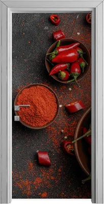 Produktbild von Tür Selbstklebende 90x210 cm Türfolie Türtapete Klebefolie - Paprika Gemüse