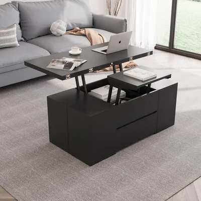 Produktbild von VOWNER Höhenverstellbarer Couchtisch, 4-in-1 Mehrzweckcouchtisch, 4 Stühle