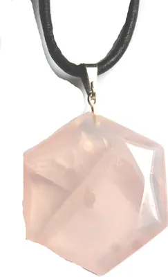 Produktbild von Edelstein-Anhänger, Hexagon, 25 mm, Rosenquarz