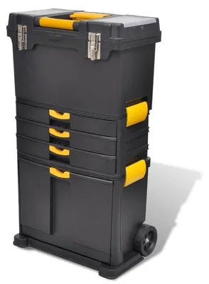 Immagine prodotto di Carrello per trucchi in PVC sostenibile – Ampio beauty case con ruote – Nero