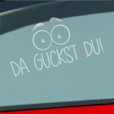 Produktbild von Auto Aufkleber Da guckst du! Augen wundern 19,4x10 cm Milchglas Sticker Heckscheibenaufkleber