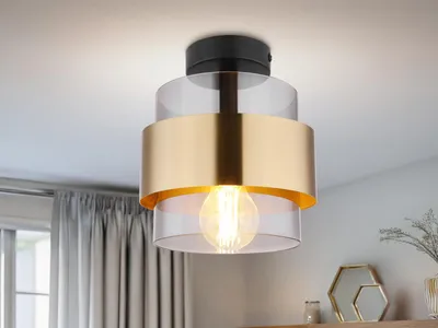 Produktbild von Stylische LED Deckenleuchte mit Rauchglas Lampenschirm für über Esstischlampen