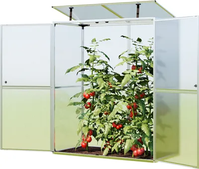 Zdjęcie produktu dla GFP szklarnia EMMA szklarnia na pomidory 147 x 73 x 173 cm - płytami poliwęglanowymi o grubości 8 mm