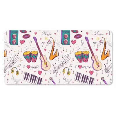 Produktbild von MuchoWow® Schreibtischunterlage Musik - Instrumente - Zitate 80x40 cm - XXL Mauspad - Gaming Mauspad