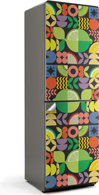 Zdjęcie produktu dla Wzór w kolorowe romby - Naklejka na lodówkę - Folia samoprzylepna na lodówkę - Dekoracja lodówki - Samoprzylepna folia na lodówkę - Dekoracja kuchni - 60x190 cm