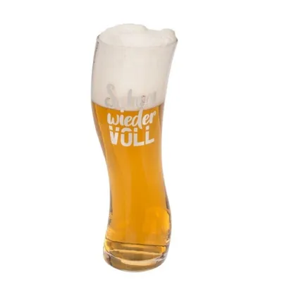 Produktbild von Schon wieder voll Bierglas mit schiefem Design