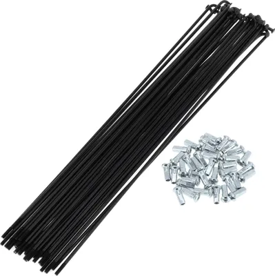 Produktbild von Fahrradspeichen 12G 270mm Länge Fahrradrad Speichen Kohlenstoffstahl Schwarz 1 Satz