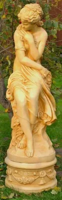 Produktbild von Casa Padrino Jugendstil Skulptur / Statue Ø 45 x H. 160 cm - Gartendeko Figur mit Sockel