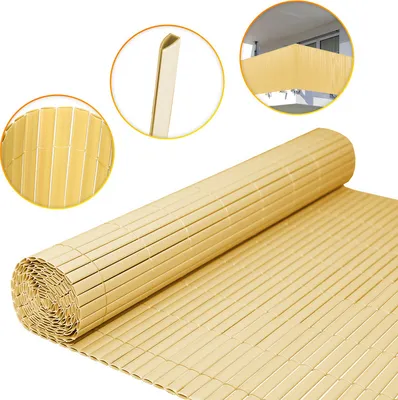 Produktbild von Jayseuw PVC Sichtschutzmatte Sichtschutzzaun Sichtschutz für Zaun Balkon Windschutz Bambus 100x1000cm