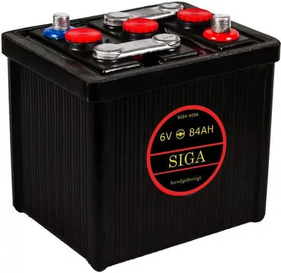 Produktbild von SIGA Oldtimer Batterie 6V 84Ah gefüllt geladen handgefertigt Oldtimer Batterie Autobatterie Starterbatterie