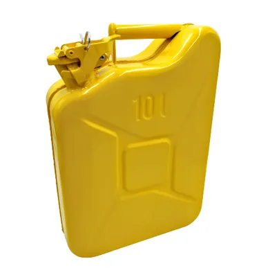 Productafbeelding van Benzinekanister, brandstofkanister, metalen kanister, 10 liter. Kanister voor benzine en diesel, kleur geel (RAL 1023)