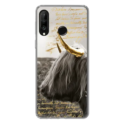 Produktbild von MuchoWow® Handyhülle Schutzhülle Hülle für Huawei P30 Lite Schottischer Highlander - Gold - Hoorn Silikon Softcase Handy Hülle - Handyhülle