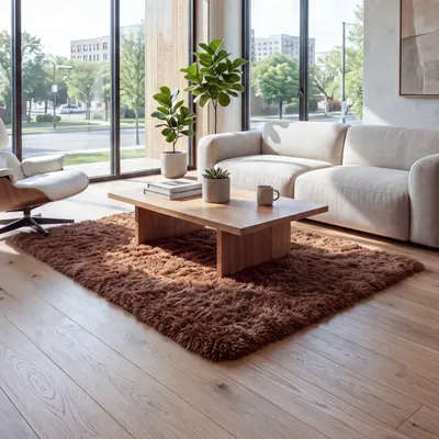 Obrázok produktu pre Koberec HWC-F69, Shaggy runner vysoký vlas dlhý vlas, látka/textil nadýchaný mäkký 200x140cm ~ tmavohnedý