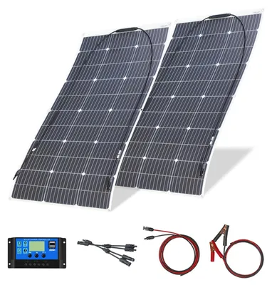 Obrázok produktu pre Solárny panel, flexibilný - 200 W, monokryštalický - 12 V DC - vhodný pre karavany a lode