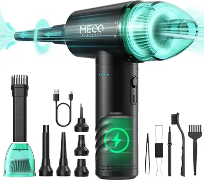 Image de CR1 - Souffleur & aspirateur pneumatique 2 en 1 - Nettoyeur de clavier - 110000 tr/min - 13000 Pa - 3 vitesses - Batterie incluse - Vert