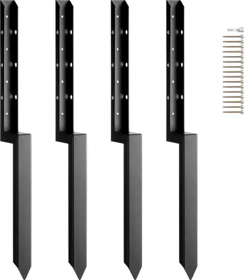 Produktbild von Reparaturset für Zaunpfostenanker - 4er-Pack - Innendurchmesser 51 x 51 mm - Robuste Stützpfähle für Stahlzaunpfosten