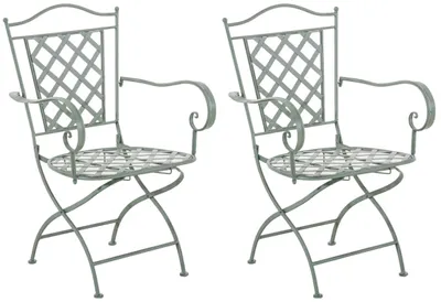 Produktbild von CLP Stühle Adara handgefertigte Gartenstühle aus Eisen antik-grün