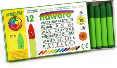 Produktbild von ökoNorm Wachskreide nawaro12 Stück - gelbgrün