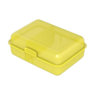 Produktbild von Pausen-Box" Vorratsdose – Brotdose Kinder mit Trennwand & Klickverschluss – BPA-frei und  Germany – Lunchbox für die Schule & Arbeit - trend-gelb PP
