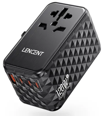 Produktbild von LENCENT 120W Reiseadapter Weltweit, Universal Reisestecker Weltreise – Travel Adapter