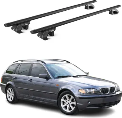 Produktbild von Dachträger für BMW 3er Touring E46 1999-2005 5 tür 90kg Alu Schwarz 2x ABE